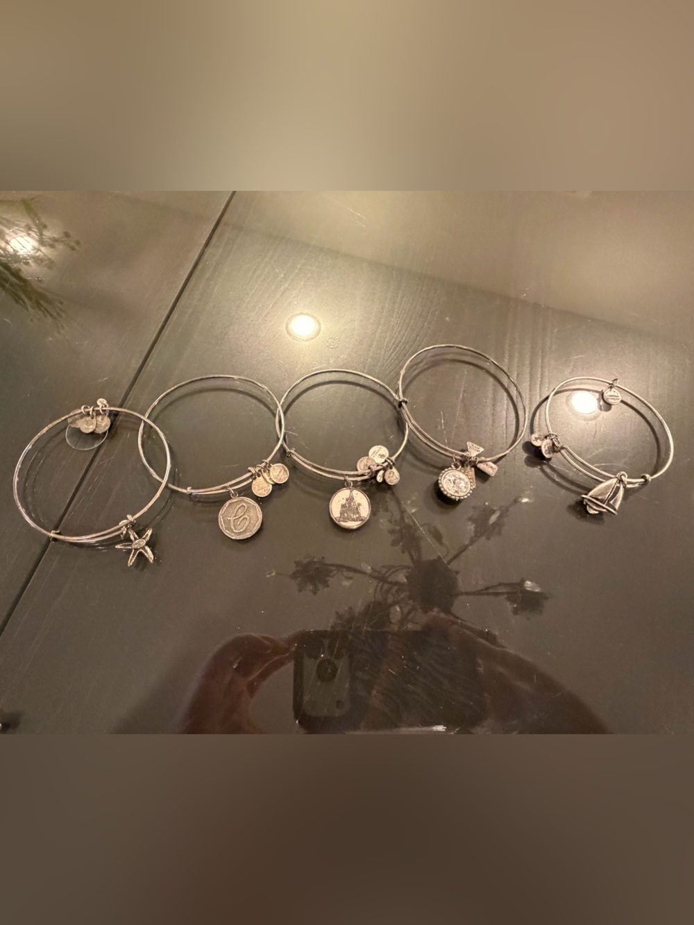 Alex and Ani Silver Charm Bangle Bracelet Set - Silver
